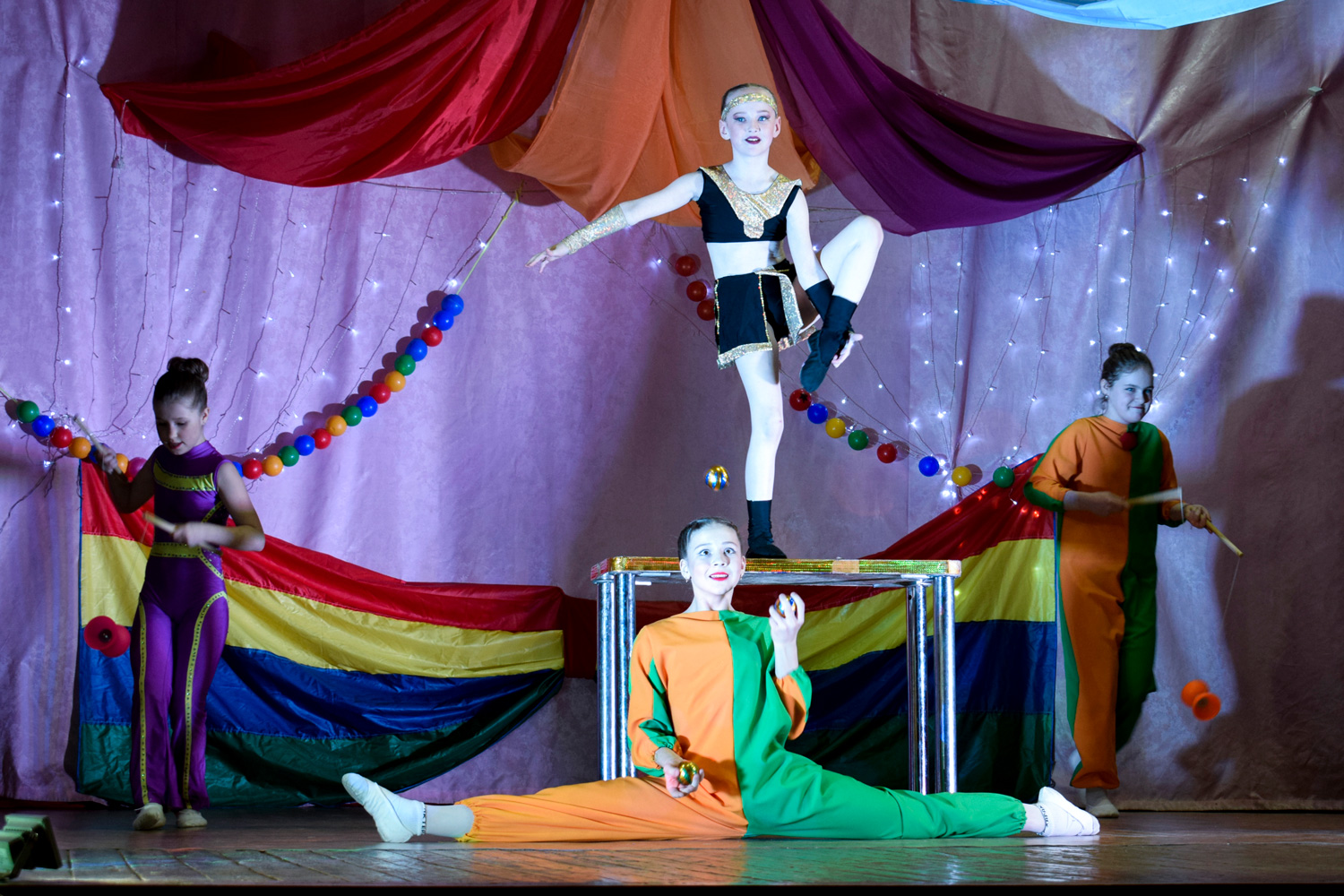 Отчетный концерт цирковой студии «Алле-ап» состоялся на сцене Васьковского СДК